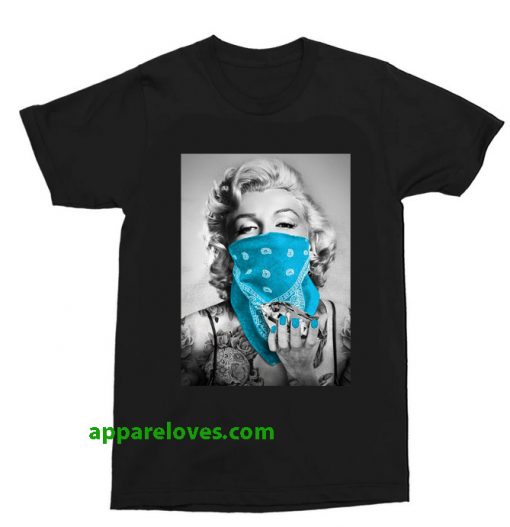 Marilyn Monroe Blue Bandana T Shirt thd