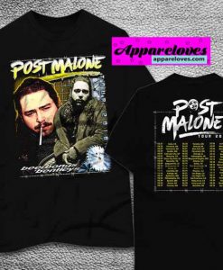 Post Malone Tour Dates 2018 Black (2SIDE)T Shirt THD