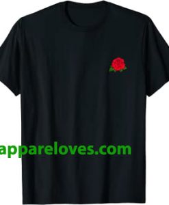 Red Rose Pocket print T-Shirt thd