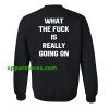 What the fuck is really going on sweatshirt (back) THD