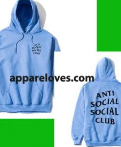 anti social social club light blue hoodie thd
