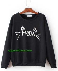 MEOW Cat Black Sweatshirt thd