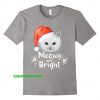 Meowy and Bright Merry Christmas Cat White Kitty T Shirt THD