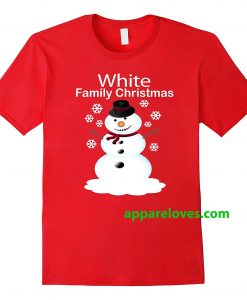 White Family Christmas Personalized Snowman Shirt THD