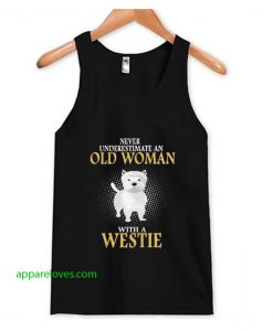 never underestimate an old woman tanktop thd