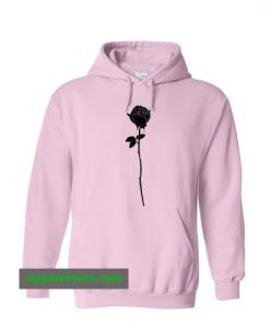 silhouette rose flower Hoodie thd