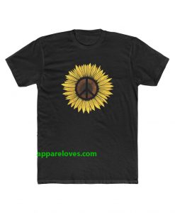 Hippie Sunflower Peace Symbol shirt thd