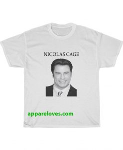 John Travolta Parody Nicolas Cage T-Shirt thd