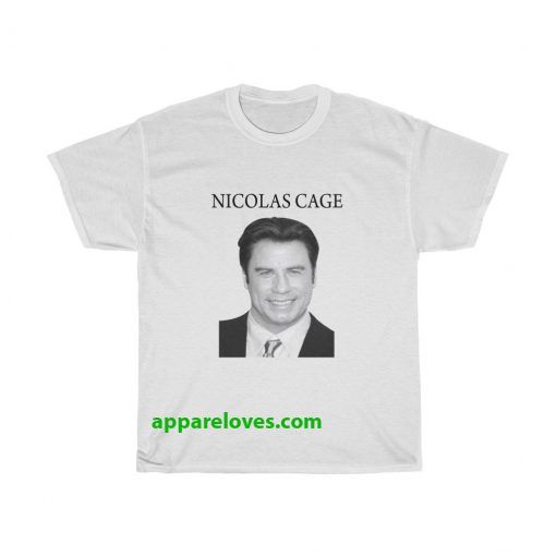 John Travolta Parody Nicolas Cage T-Shirt thd