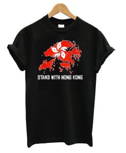 Stand With Hong Kong Black Red T shirt