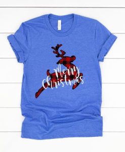 Flying Reindeer Merry Christmas T Shirt