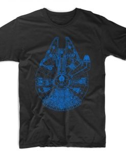 Millennium Falcon Blueprint Starwars Inspired funny T Shirt