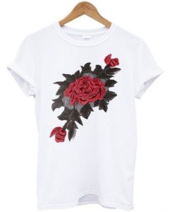 Roses embroided White T-shirt