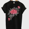 Roses embroided blackT-shirt