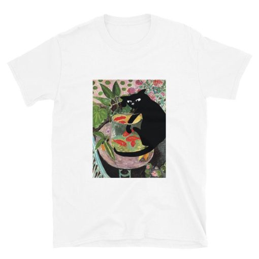 Cat Matisse Fish Tank Funny Art T Shirt