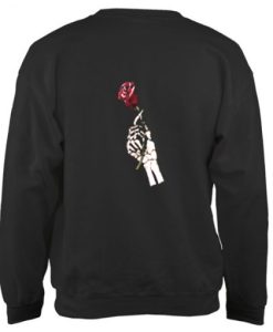 Skeleton Hand Holding a Rose PrintedSkeleton Hand Holding a Rose Printed Sweatshirt Sweatshirt