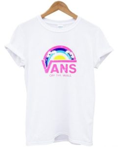 vans off the wall rainbow palms t-shirt