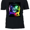 Astronaut Funny Cat In Space Colorful T-shirt