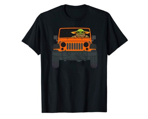 Baby-Yoda Vintage Jeep Gift for Men Women Jeep Lovers T-Shirt