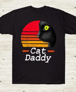 Cat Daddy Vintage Style Black Cat Pet Lover Gift Tshirt