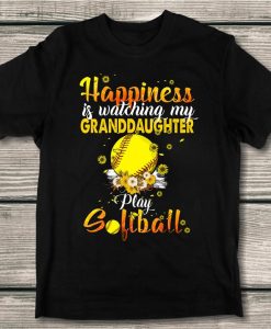 Happiness Is Watching My Granddaughter Play Softball Sport Baseball Lover Tshirt
