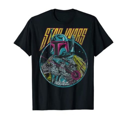 Star Wars Boba Fett Neon Blaster Vintage T-Shirt