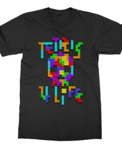 Tetris T-Shirt - Tetris 4 Life - Perfect Gift for Vintage Gamer Lovers, Tetris Fans, and Nerds