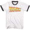 Back to the Future Worn Logo White Adult T-Shirt