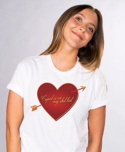 Cupid Is On My Shit List White Unisex T-Shirt, Funny Broken Heart Graphic Tee, Singles Club, Funny Naughty Graphic Tee