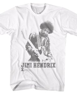 Jimi Hendrix Ghost Jimi White Adult T-Shirt