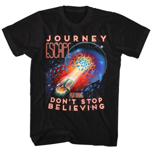 Journey Don't Stop Believing Black Adult T-Shirt