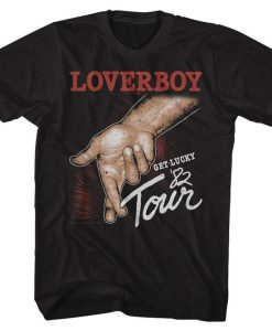 Loverboy Get Lucky Tour Black Adult T-Shirt