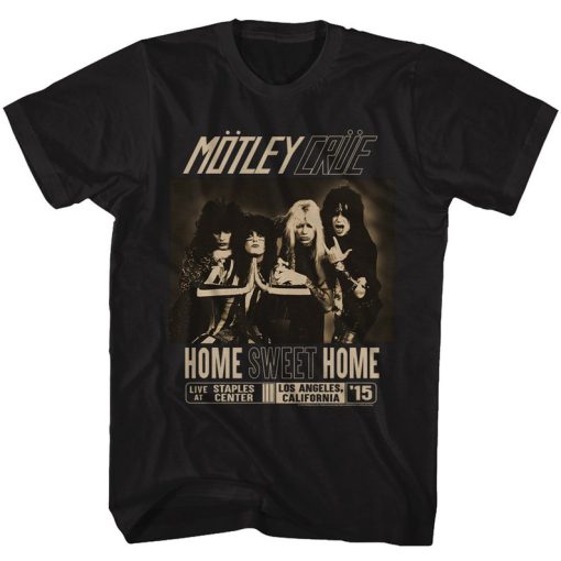 Motley Crue Classic Home Sweet Home Black Adult T-Shirt