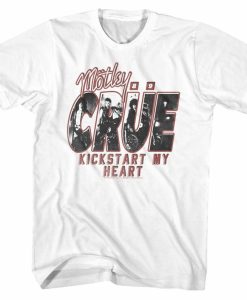 Motley Crue Kickstart My Heart White Adult T-Shirt