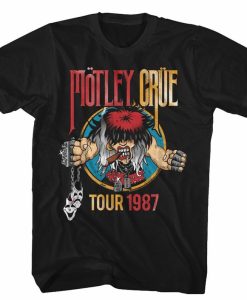 Motley Crue Tour 1987 Black Adult T-Shirt