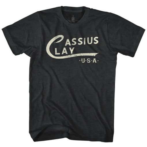 Muhammad Ali Cassius Clay Logo Black Adult T-Shirt
