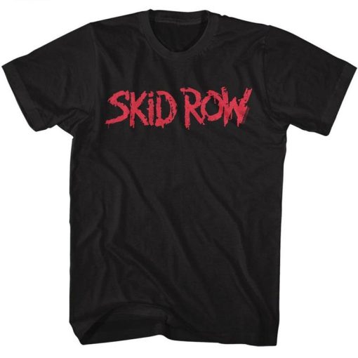 Skid Row Red Logo Black Adult T-Shirt