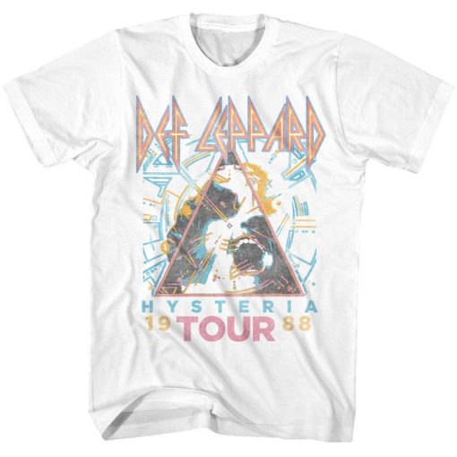 Def Leppard Hysteria 88' White Adult T-Shirt