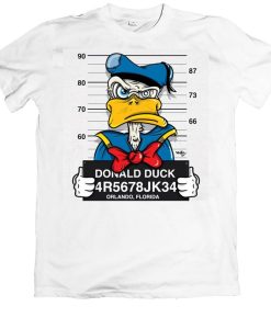 Disney Donald Duck Mugshot Cartoon Character Funny Unisex T Shirt