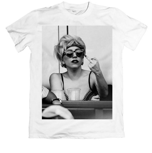 Lady Gaga Finger Bird Flip Middle Off Pokerface Paparazzi Retro Vintage Unisex T Shirt