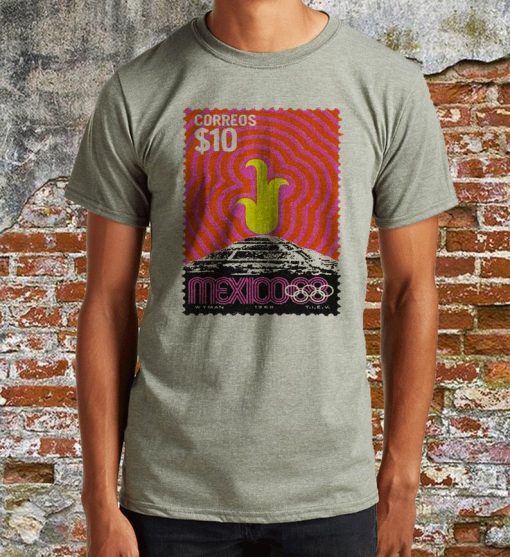 Mexico 1968 Summer Olympics postage stamp T-shirt
