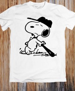 Snoopy Playing Baseball Funny Unisex T Shirt