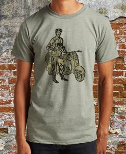 Vintage Motor Scooter Girl tshirt