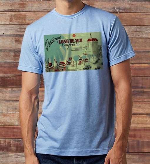 Vintage Postcard Picturesque Long Beach California Retro Inspired T-shirt