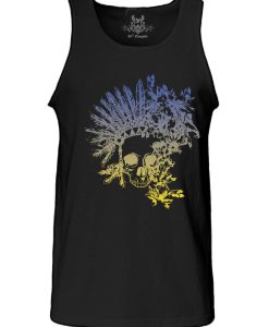 New Graphic Design Printed Floral Skull Tank Top