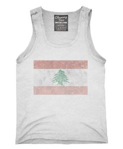 Retro Vintage Lebanon Flag Tank Top