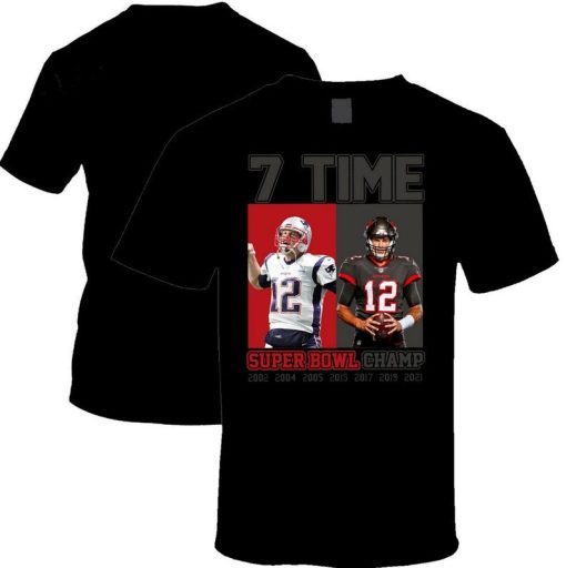 Tom Brady 7 TIME Super Bowl T-Shirt Tampa Bay Buccaneers Champions 2021 tshirt