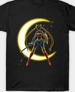 Wonder Moon T-Shirt Anime DC Comics Manga Mashup Sailor Moon Superhero