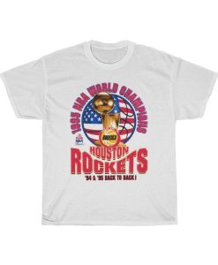 1995 Houston Rockets World Champions Cotton White Men T-shirt