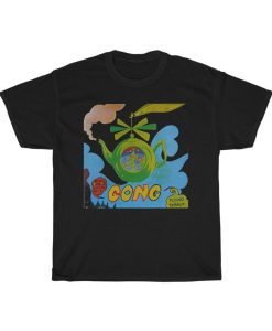 Gong Band Radio Gnome Invisible Rock Band Men's Black T-Shirt